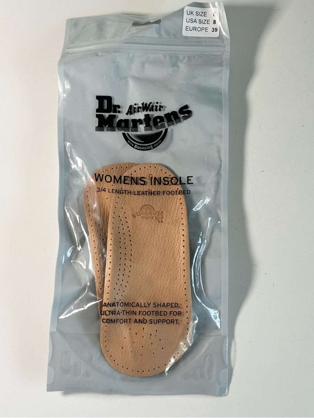 Dr. Martens Women's Leather Insole - 3/4 Length Footbed - USA Size 8/UK Size 6